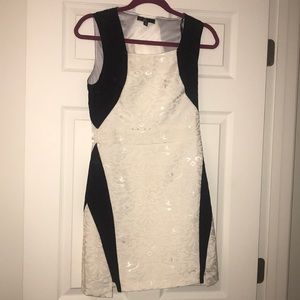 black and ivory cocktail dress